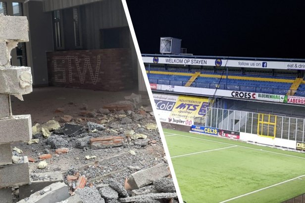 STVV neemt afscheid van stukje voetbalgeschiedenis: sloop Jonagoldtribune&nbsp;gestart